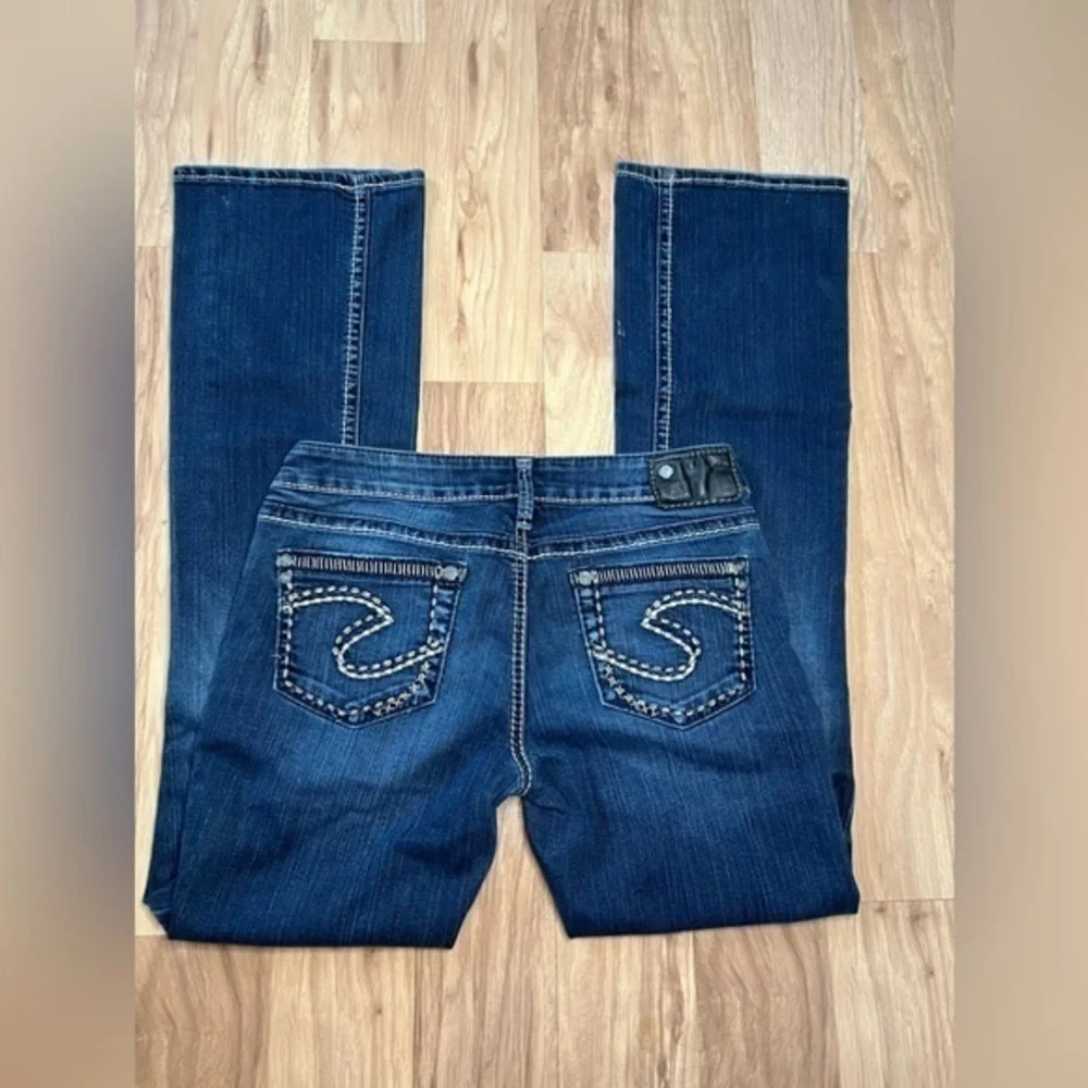 Silver Jeans Womens Aiko Boot Cut Blue Dark Wash Size 28